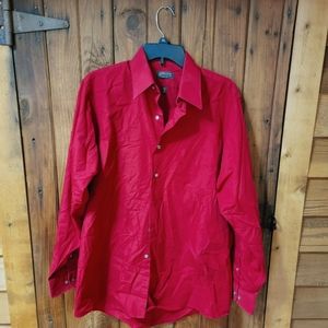 Men's Arrow Medium Red Poplin Dress Shirt | 15.5 34 35
